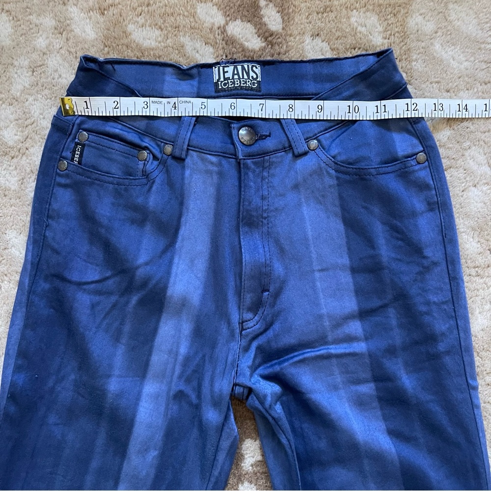 Iceberg Jeans Vintage Dark Blue Ombré Stripe Print Size 27 - Picture 3 of 15